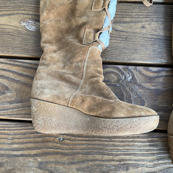 Michael Kors women’s suede wedge high boots size 6.5 - Picture 3 of 12